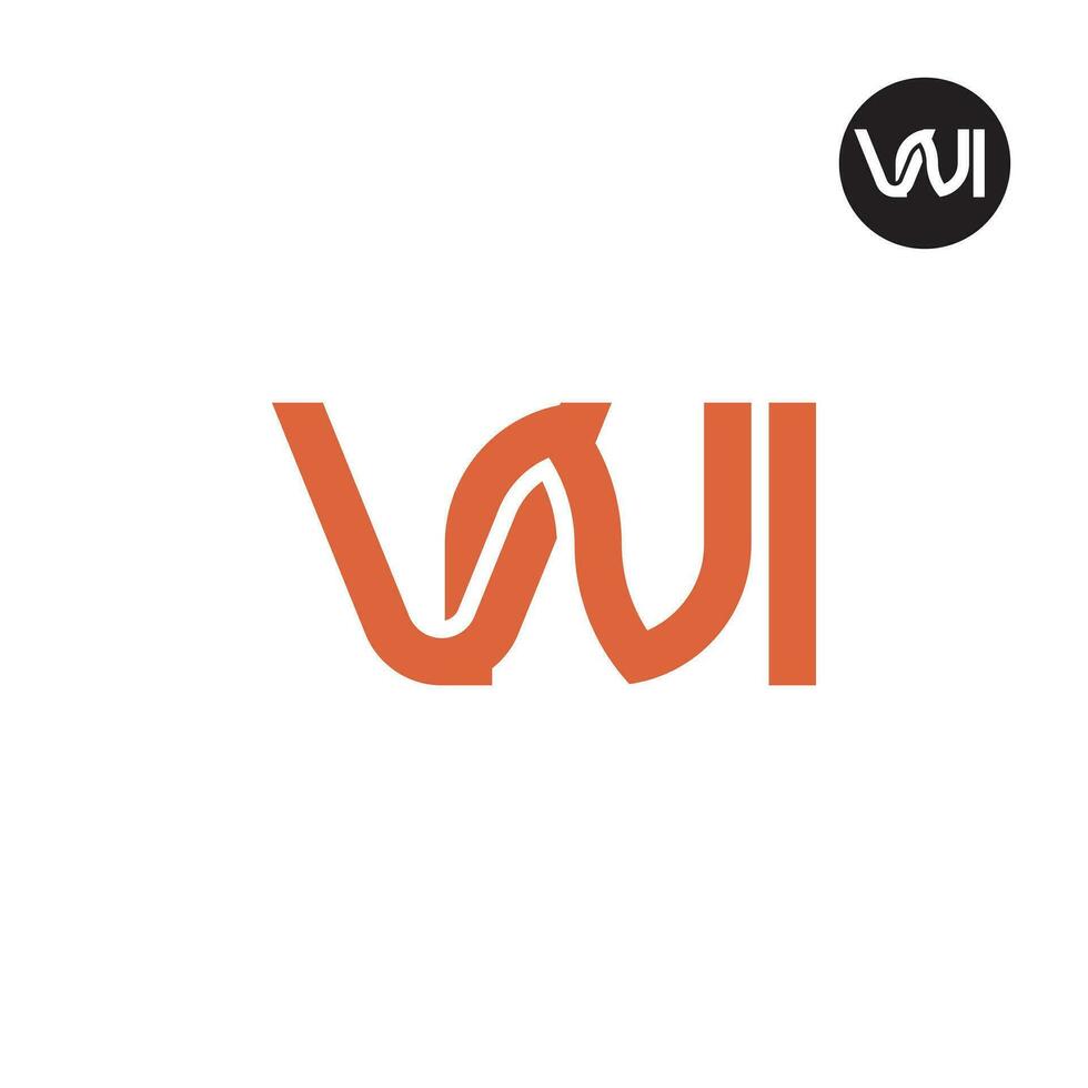 Brief vni Monogramm Logo Design vektor