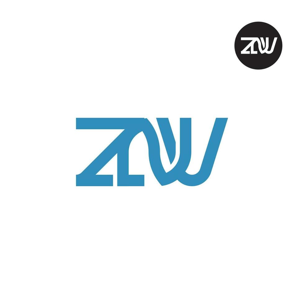 Brief znv Monogramm Logo Design vektor