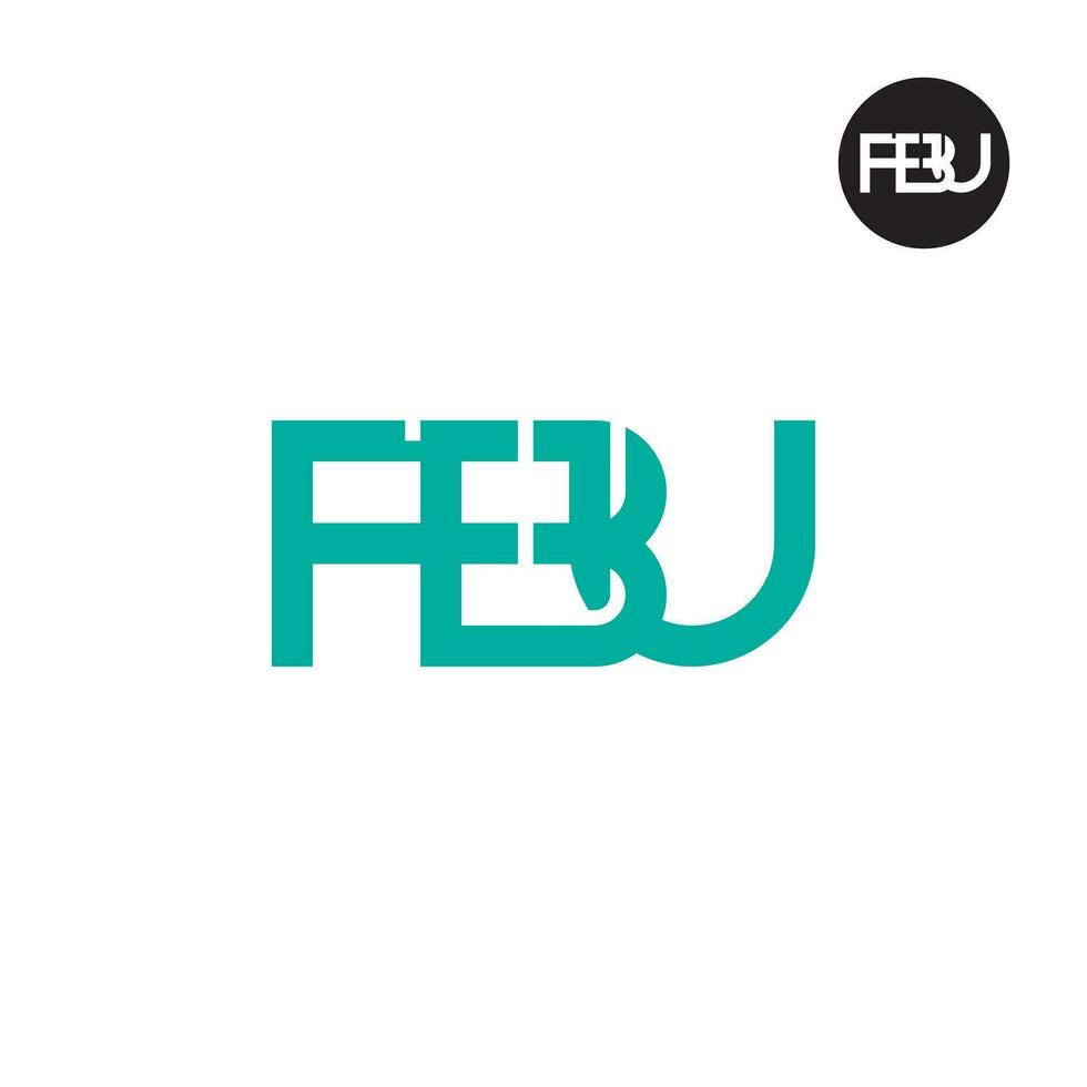 brev fbu monogram logotyp design vektor