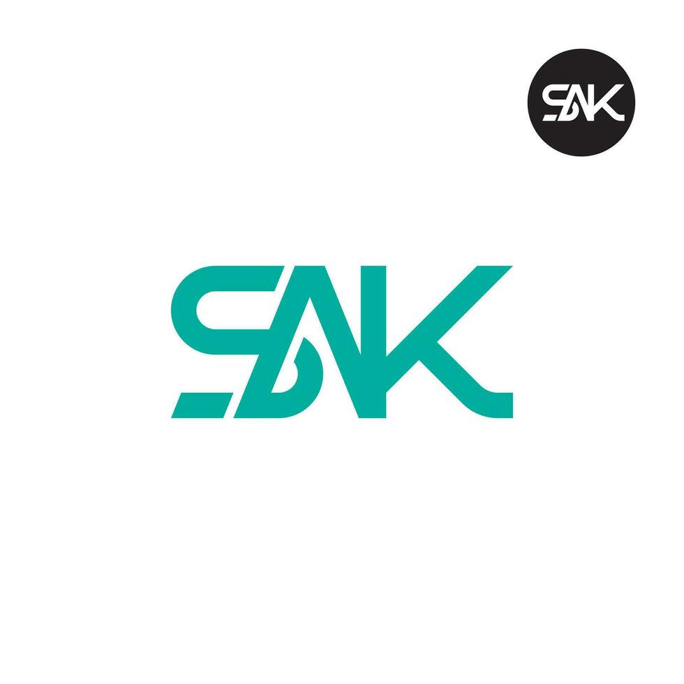 brev sak monogram logotyp design vektor