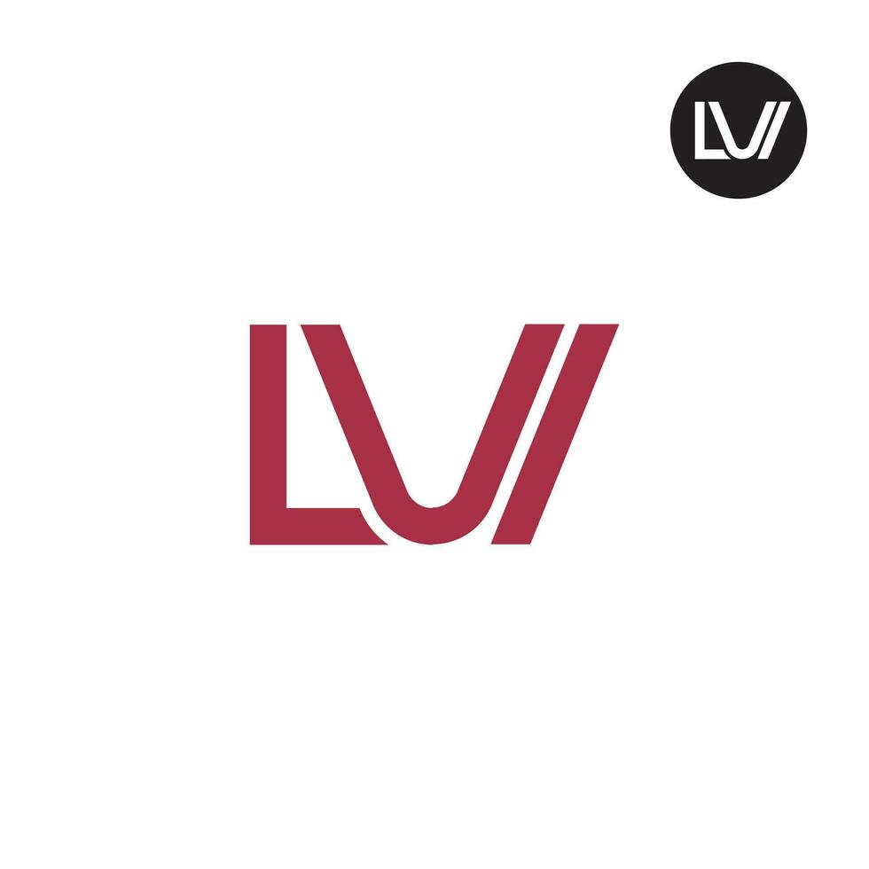 Brief lvi Monogramm Logo Design vektor