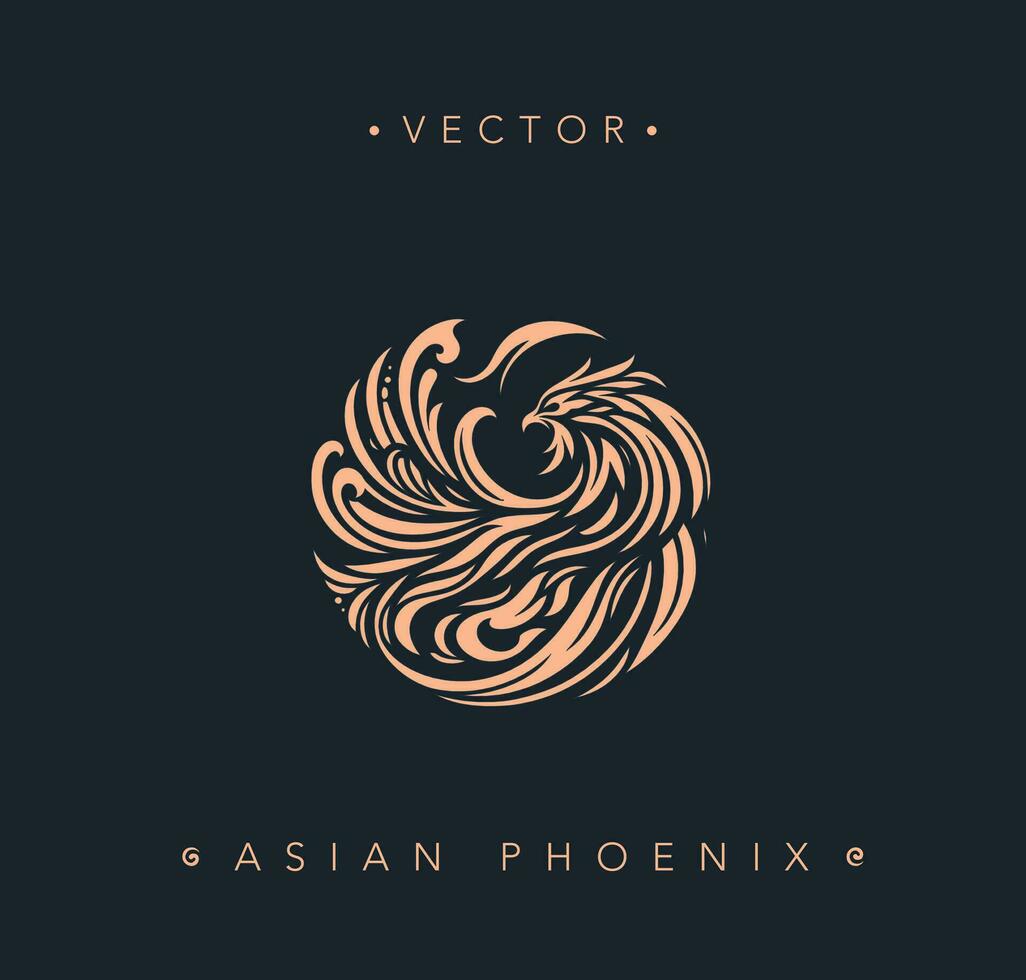 abstrakt asiatisch Phönix Vektor Illustration