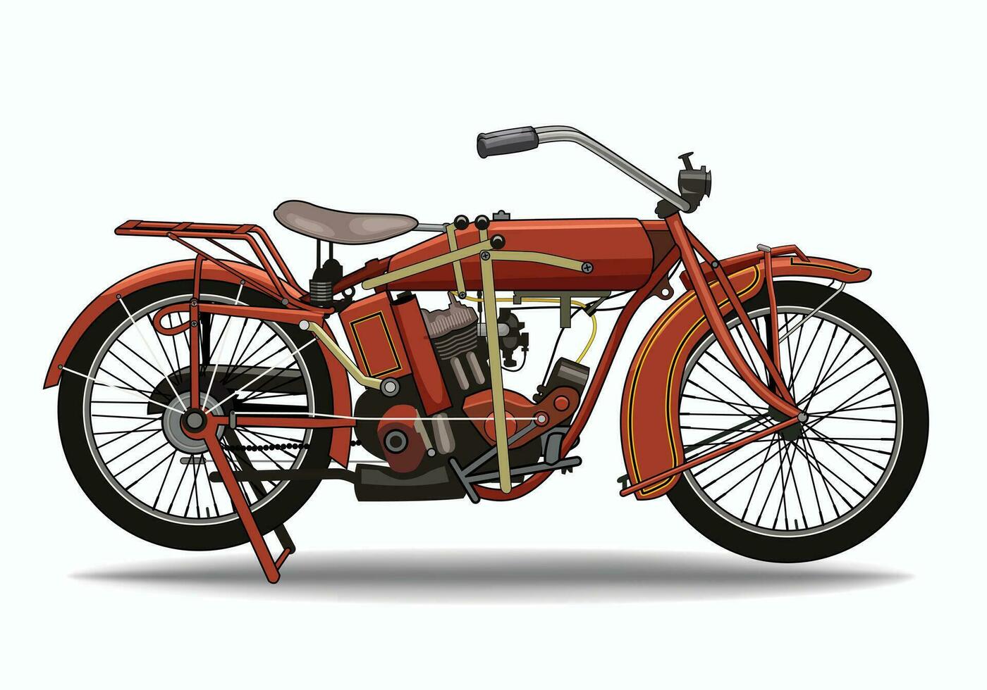 rot Jahrgang Motorrad Vektor mit isoliert Hintergrund..