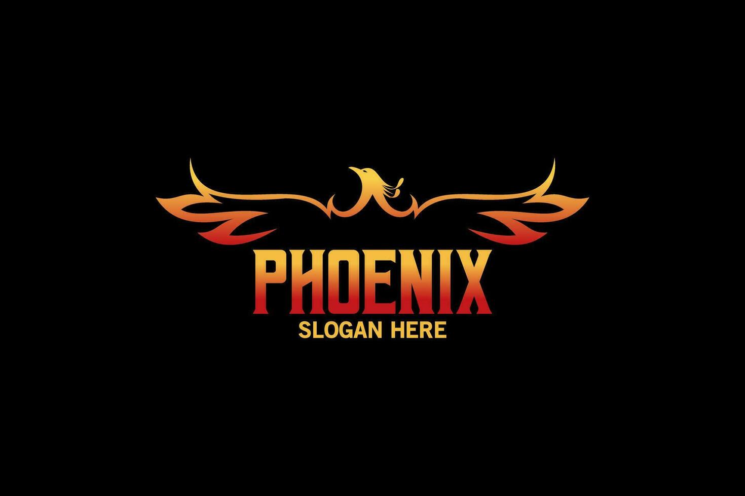 Phönix Vogel Logo Vorlage, Feuervogel Vektor Illustration Verbreitung Flügel