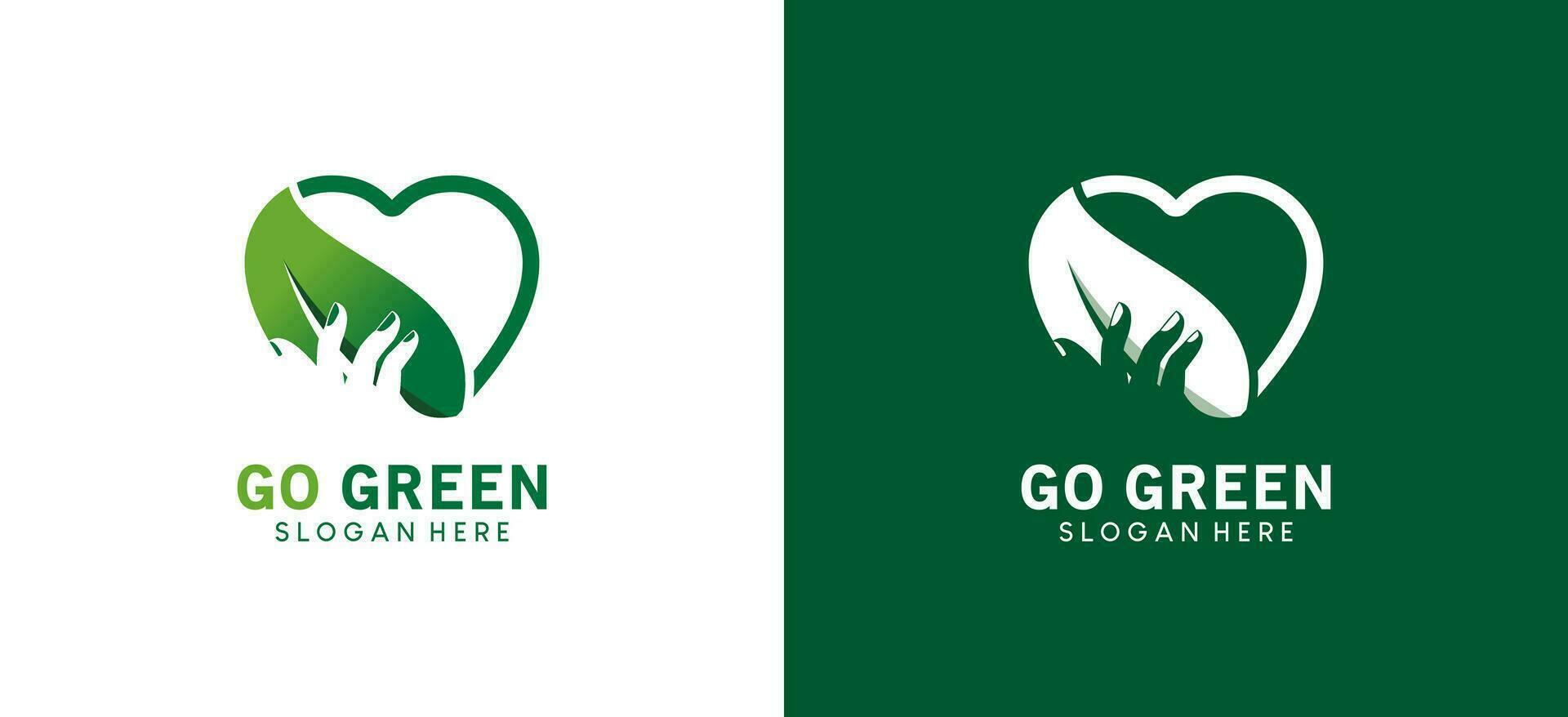 natürlich gehen Grün Liebe Logo kreativ modern Design Vorlage vektor