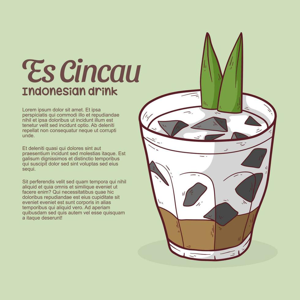 Hand gezeichnet cincau Illustration. indonesisch trinken vektor