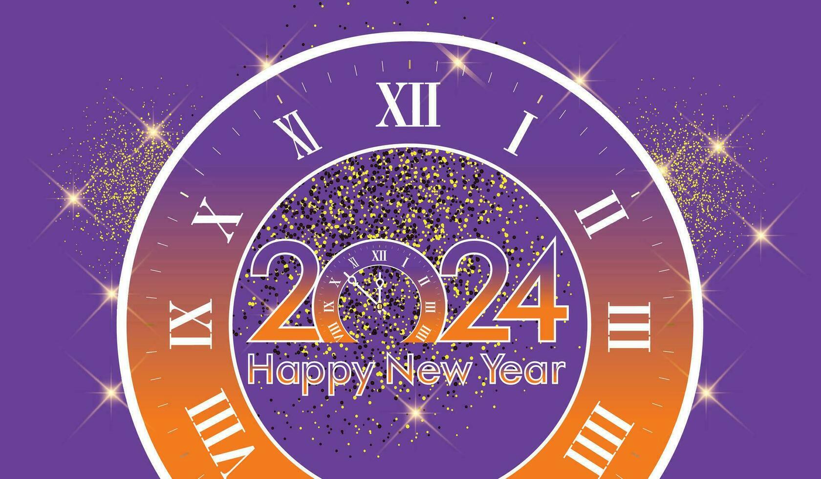 glücklich Neu Jahr 2024 luxuriös Design. kreativ Neu Jahr Vorlage. zum persönlich oder korporativ verwenden. leicht editierbar Vektor