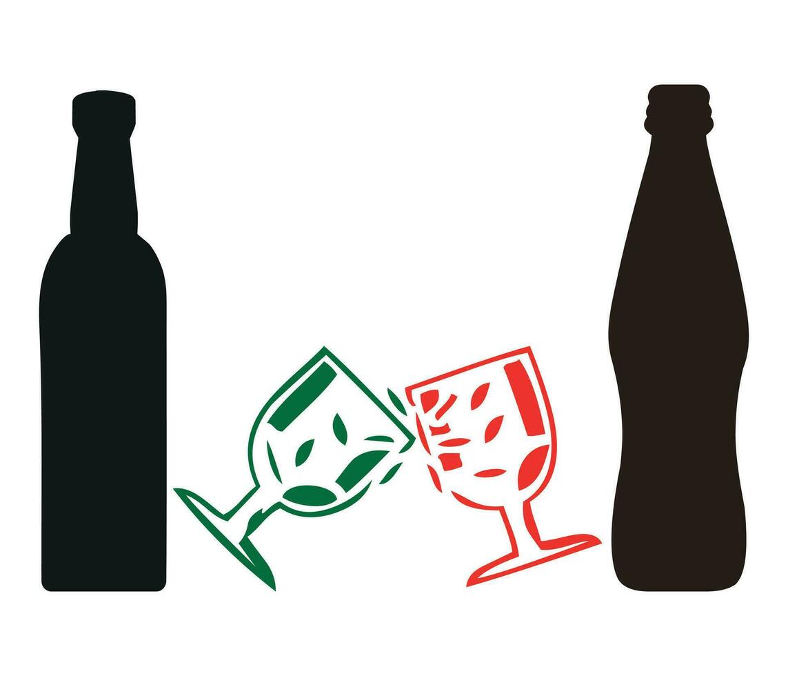 Vektor Wein Glas Alkohol mit Wein Glas Symbol.