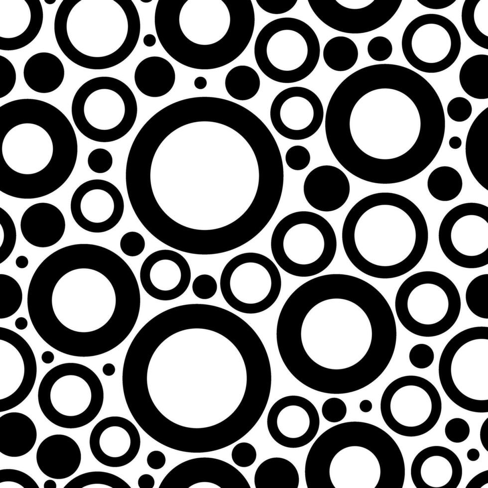 abstrakt nahtlos Muster von Kreise von anders Durchmesser. Vektor Hintergrund. groß und klein Punkte futuristisch drucken