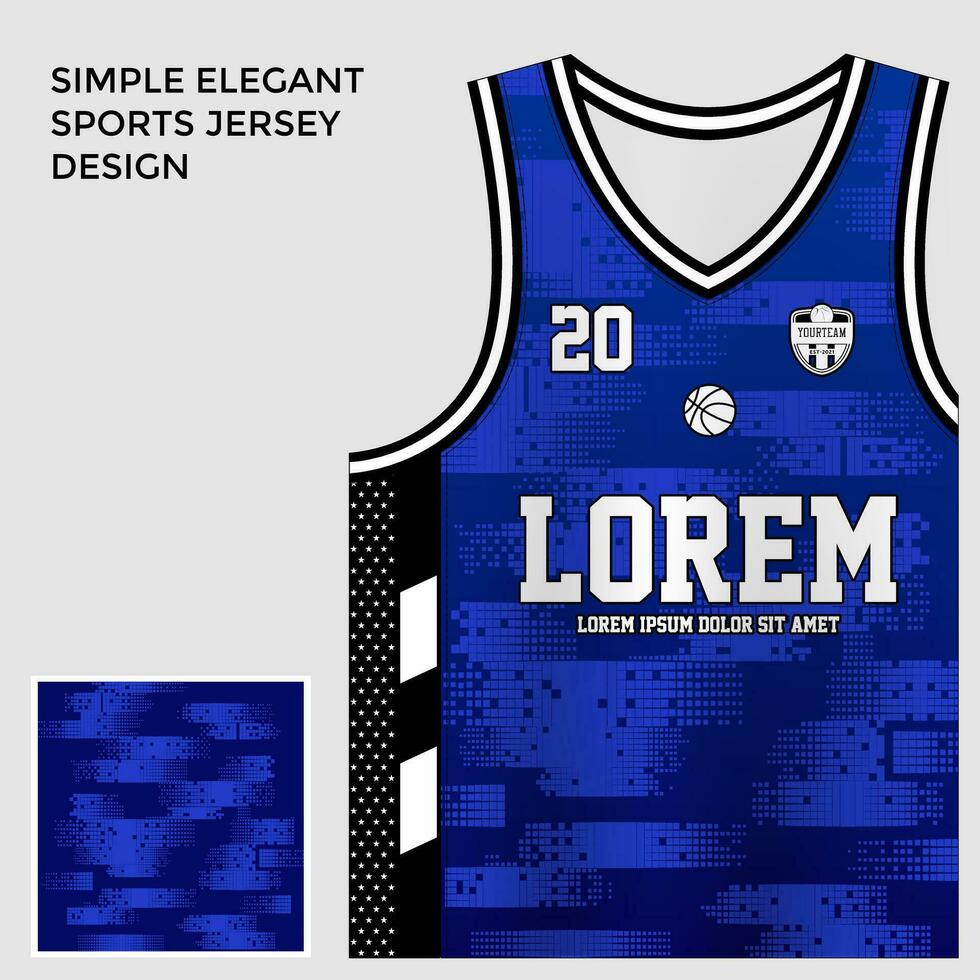 Blau Sublimation Basketball Jersey Vorlage vektor