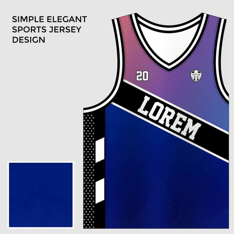 blå sublimering basketboll jersey mall vektor