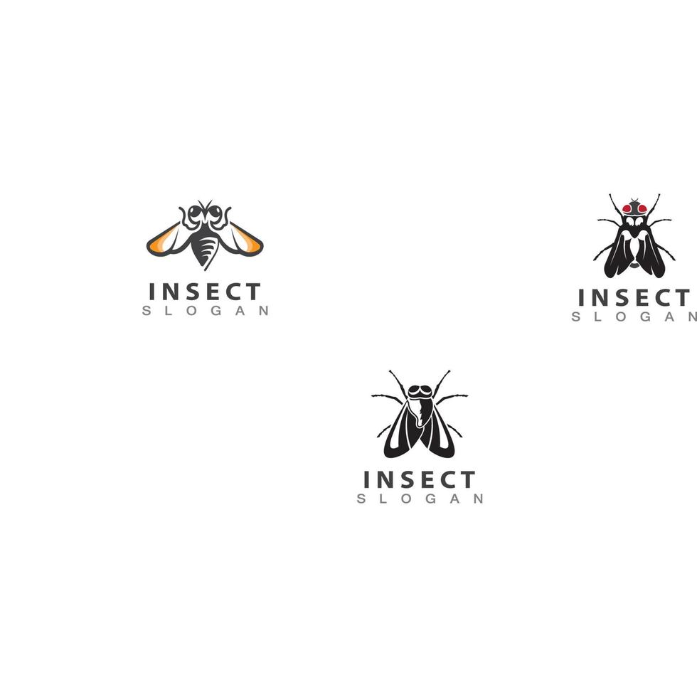 fliegt Insekt einfacher minimalistischer Vektor-Logo-Bild-Design-Stil vektor