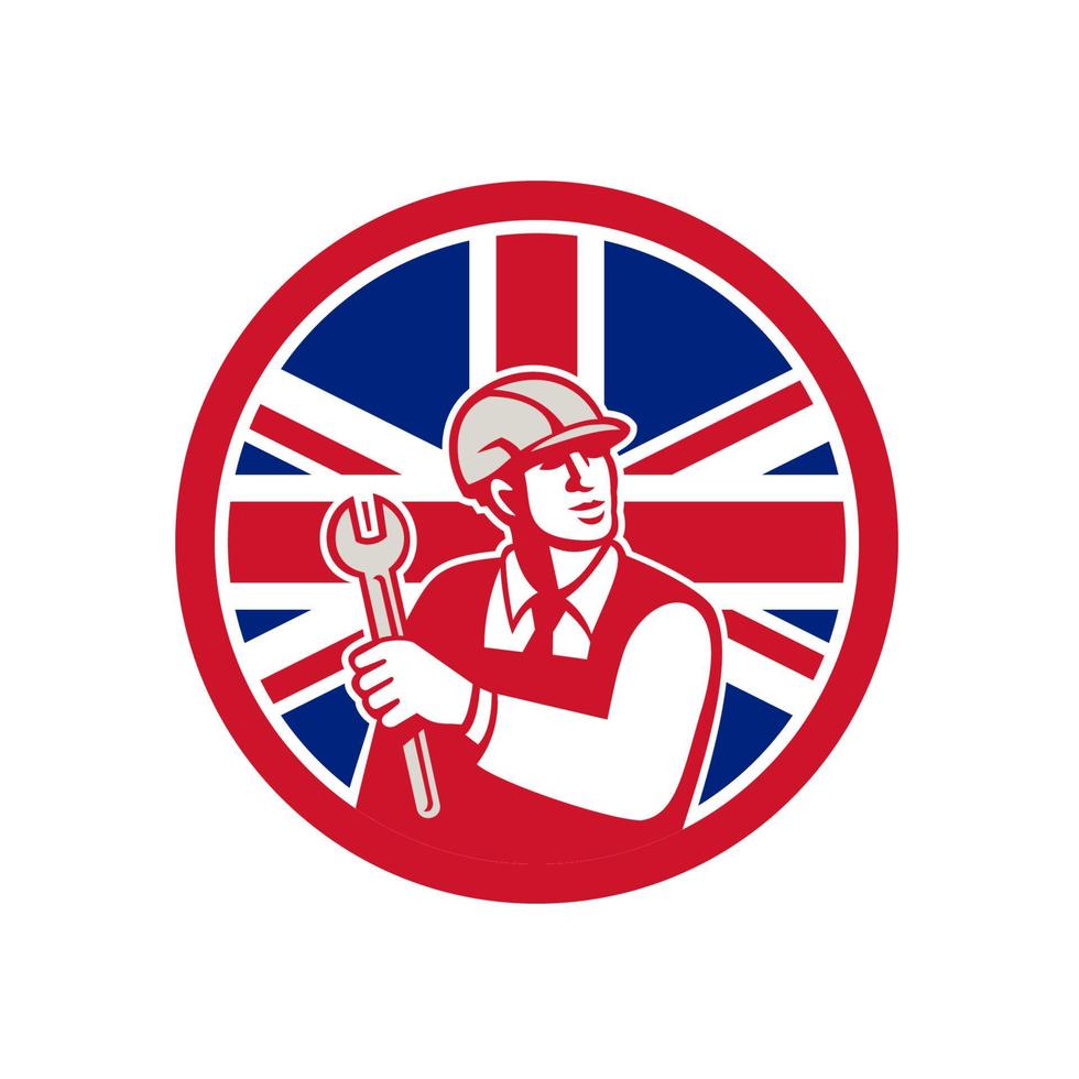 britischer Ingenieur Union Jack Flaggensymbol vektor