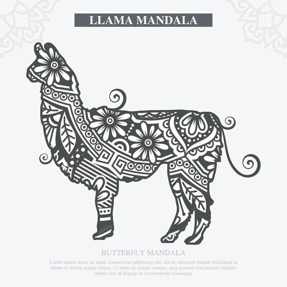Lama-Mandala-Vektor. Vintage dekorative Elemente. orientalisches Muster, Vektorillustration. vektor