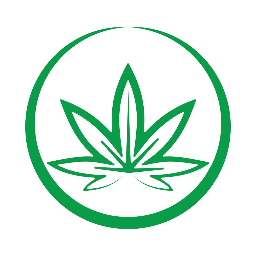 Cannabis Blatt Logo Design. Vektor Hanf Luxus modern Logo Symbol unterzeichnen. Logo zum cbd Öl Marihuana Etikette