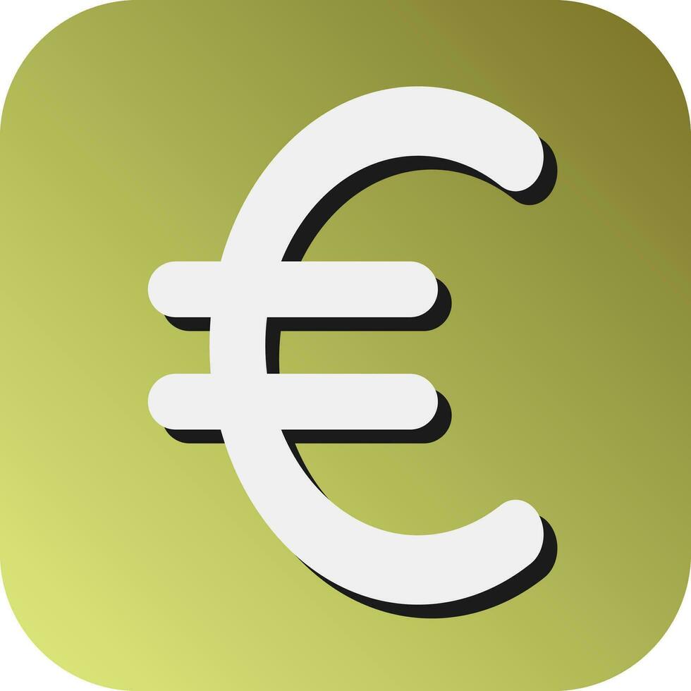 euro tecken vektor glyf lutning bakgrund ikon för personlig och kommersiell använda sig av.