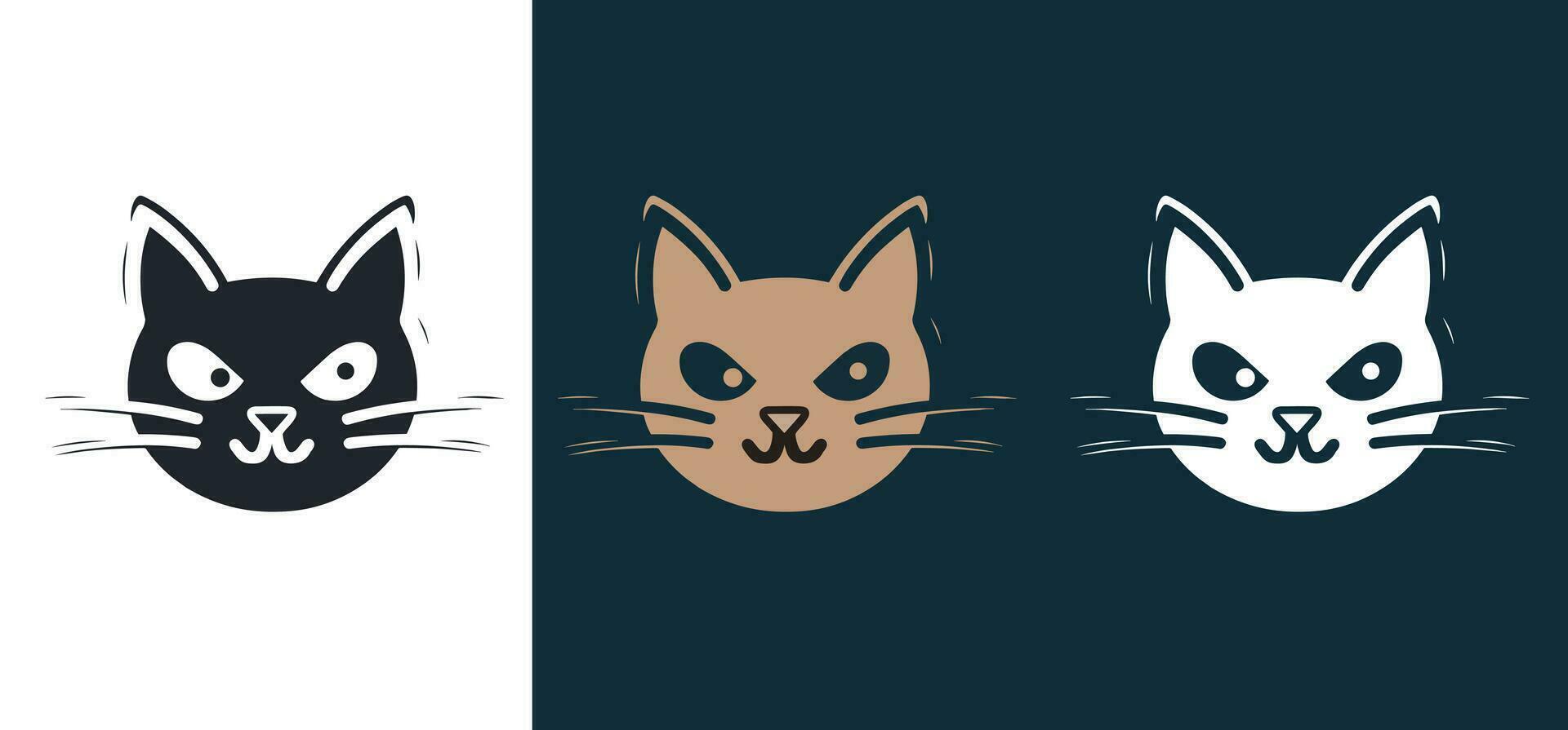 logotyp och t skjorta design av katt vactor illustration och klistermärke design vektor