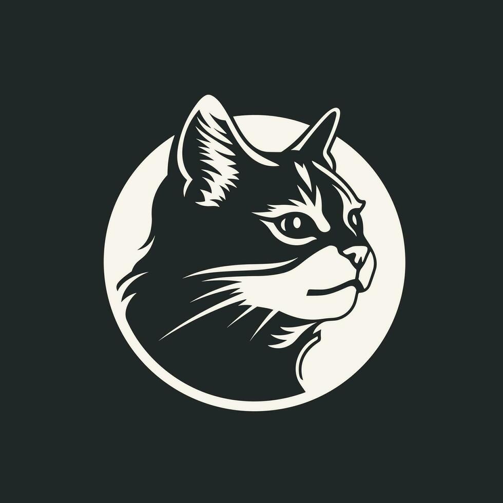 Logo und t Hemd Design von Katze Vaktor Illustration und Aufkleber Design vektor