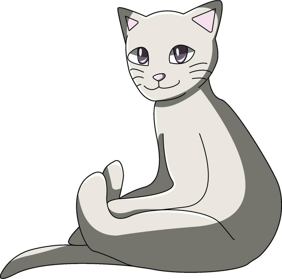 katt kattunge vektor illustration teckning tecknad serie söt