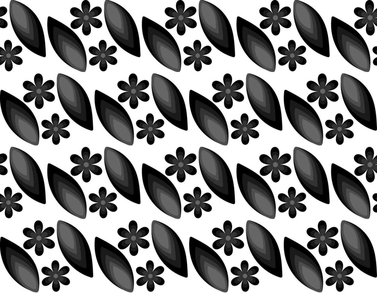 vektor sömlös abstrakt mönster i de form av grå löv och blommor på en vit bakgrund