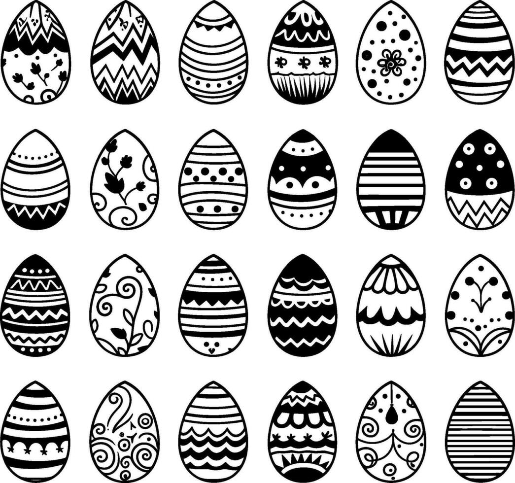 Ostern Eier Vektor Symbole zum Urlaub Frühling, saisonal traditionell Christentum Illustration. ai generiert Illustration.