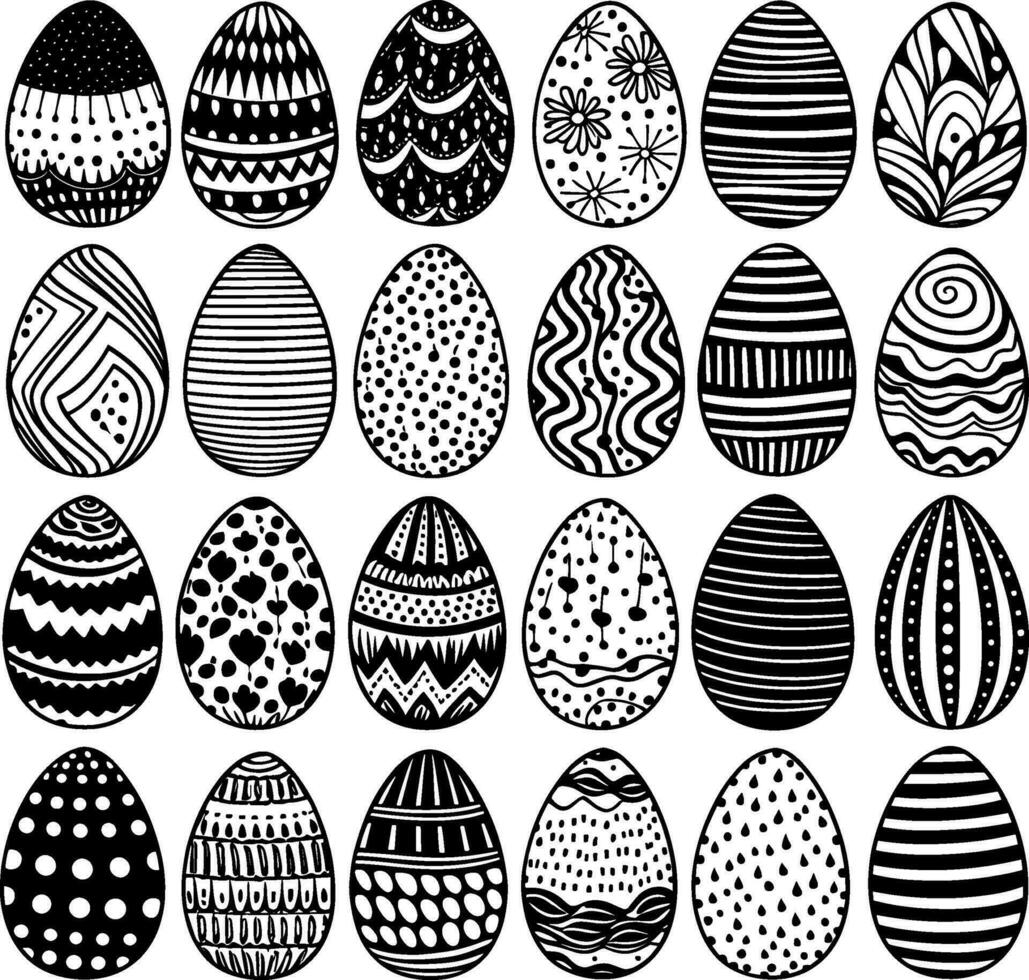 Ostern Eier Vektor Symbole zum Urlaub Frühling, saisonal traditionell Christentum Illustration. ai generiert Illustration.