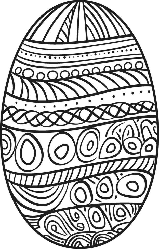 Ostern Ei Symbol mit Glitzern, einfach Ostern Ei traditionell mit wellig Linie Muster Symbol Vektor Zeichen, eben schwarz Silhouette auf Weiß Hintergrund. ai generiert Illustration.