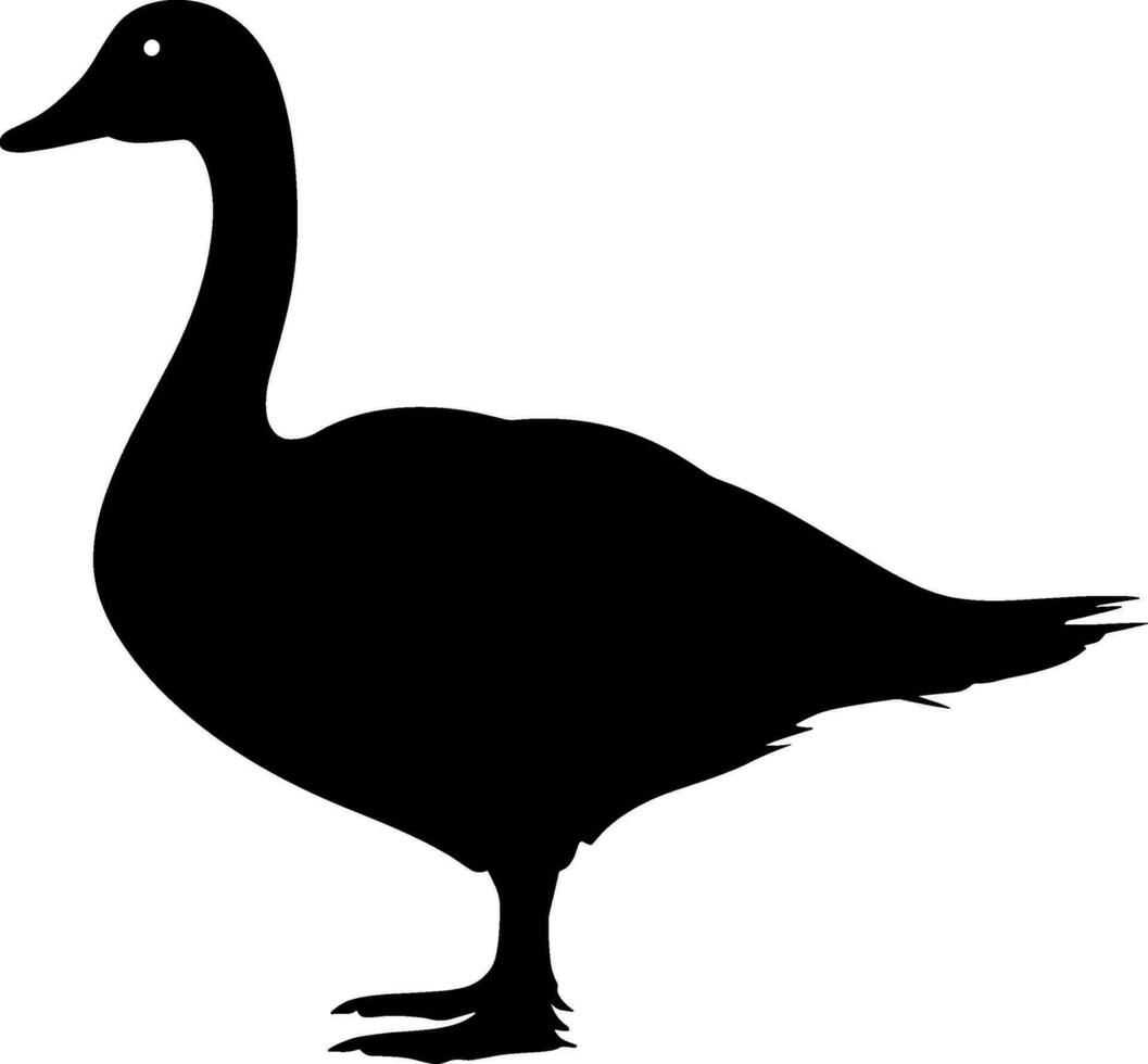 Silhouette Gans auf Weiß Hintergrund, Symbol, Vektor Illustration. ai generiert Illustration.