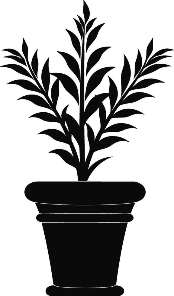 Silhouette eingetopft Pflanzen Symbol, Zeichen zum Handy, Mobiltelefon Konzept und Netz Design. Vektor Illustration. ai generiert Illustration.