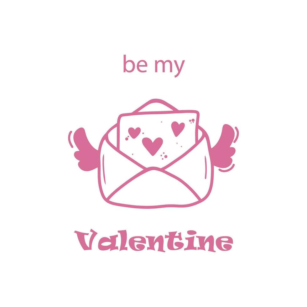 Valentinstag Tag Karte. romantisch Postkarte zum das Seelenverwandter, Freund, Freundin vektor