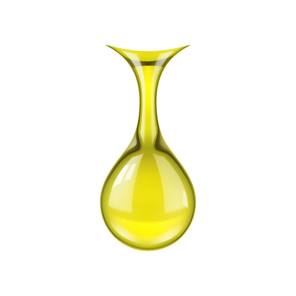 realistisk oliv olja släppa droppande, gyllene flytande vektor