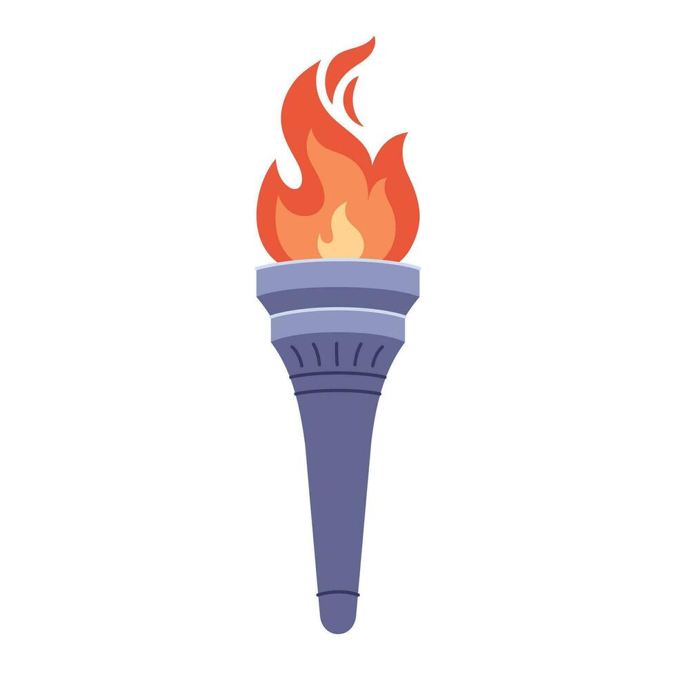 Fackel mit Flamme. Symbol von olympisch Spiele und Sport Wettbewerbe vektor