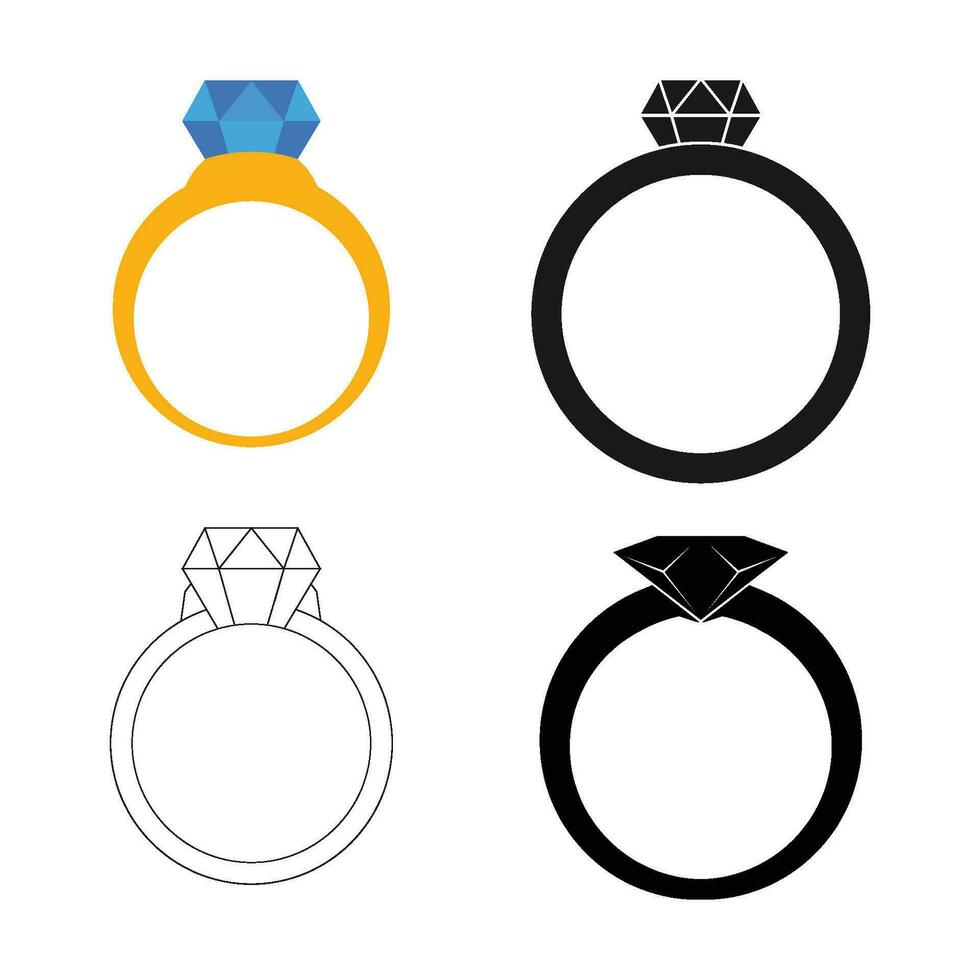 Diamant Ring Symbol Vektor