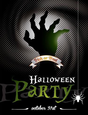 Vector Illustration auf einem Halloween-Partythema auf dunklem Hintergrund.