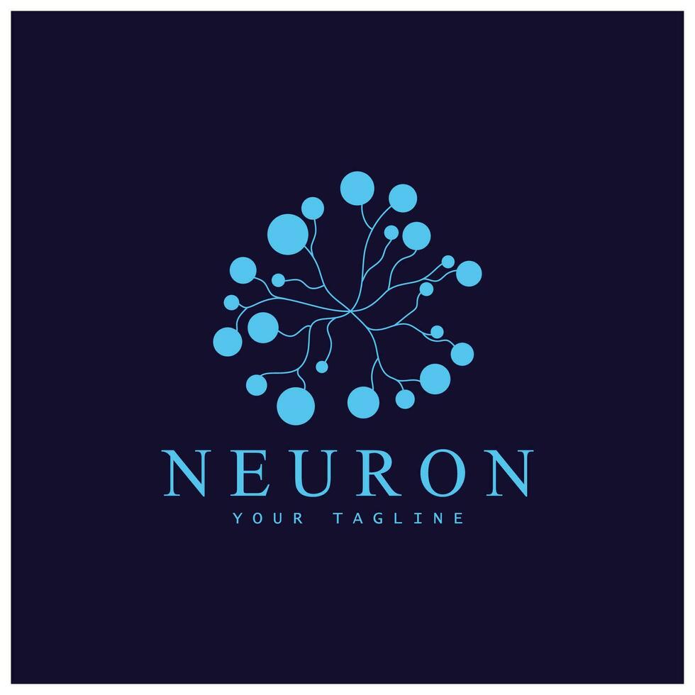 Neuron-Logo oder Nervenzellen-Logo-Design, Molekül-Logo-Illustrationsvorlagensymbol mit Vektorkonzept vektor