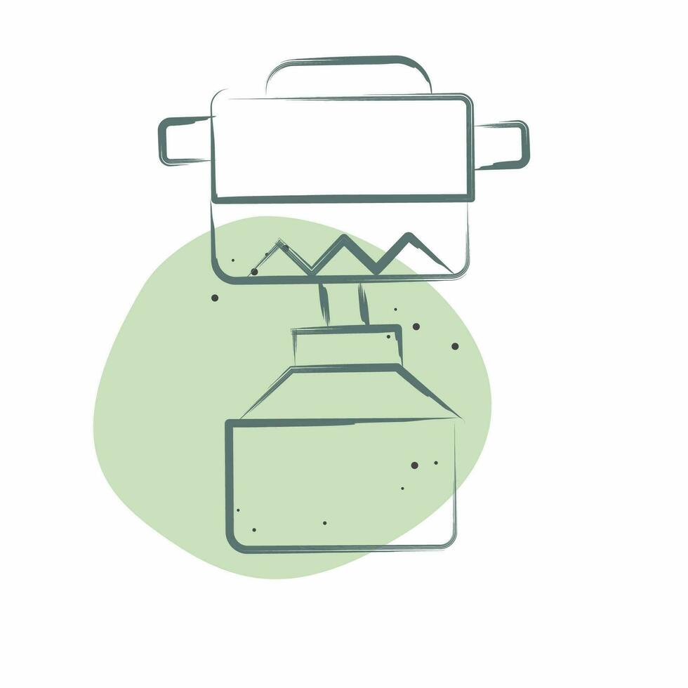 ikon backpacking spis. relaterad till backpacker symbol. Färg fläck stil. enkel design redigerbar. enkel illustration vektor