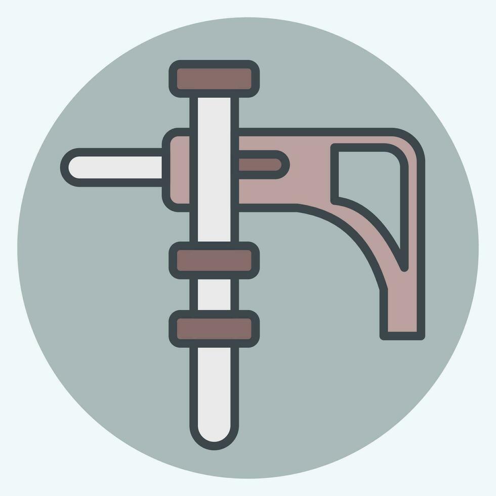 Symbol elektrisch bohren. verbunden zu Konstruktion Symbol. Farbe Kamerad Stil. einfach Design editierbar. einfach Illustration vektor