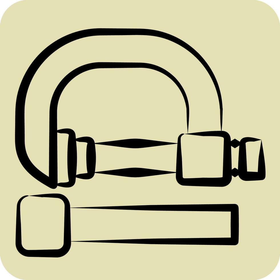 Symbol c Klemme. verbunden zu Konstruktion Symbol. Hand gezeichnet Stil. einfach Design editierbar. einfach Illustration vektor