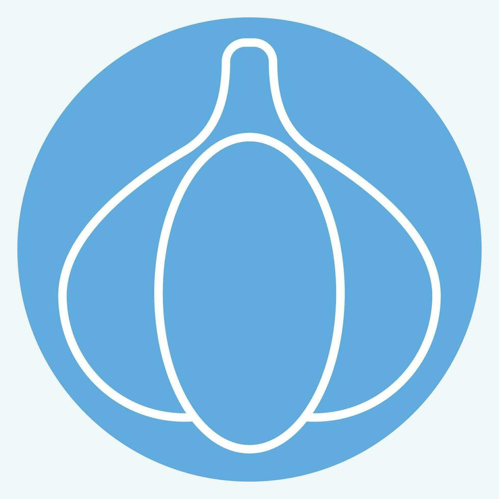 Symbol Knoblauch. verbunden zu Kräuter und Gewürze Symbol. Blau Augen Stil. einfach Design editierbar. einfach Illustration vektor