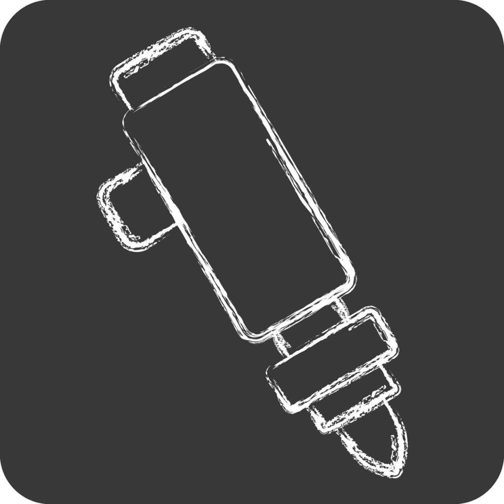 Symbol elektrisch Schraubendreher. verbunden zu Konstruktion Symbol. Kreide Stil. einfach Design editierbar. einfach Illustration vektor