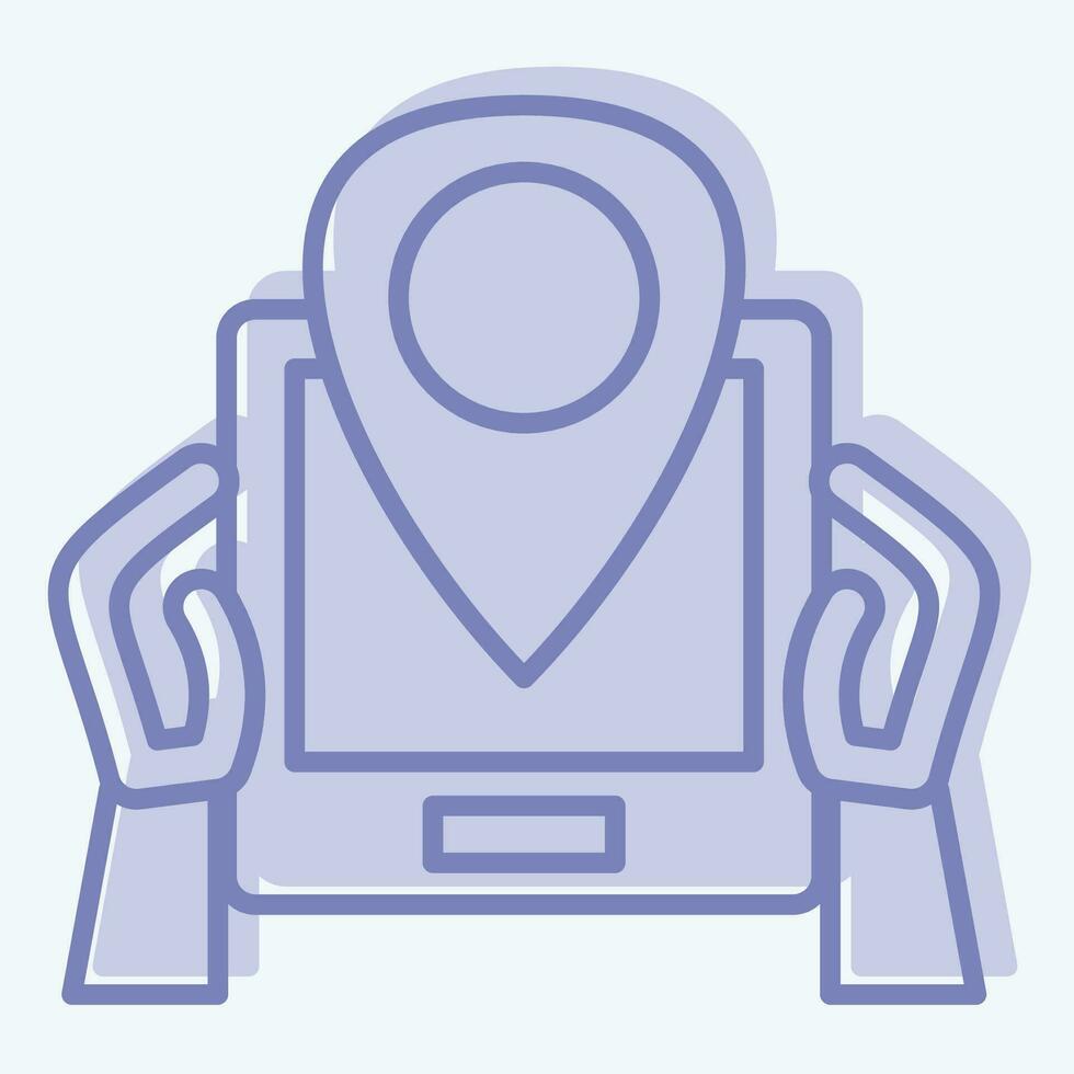 ikon gps. relaterad till backpacker symbol. två tona stil. enkel design redigerbar. enkel illustration vektor