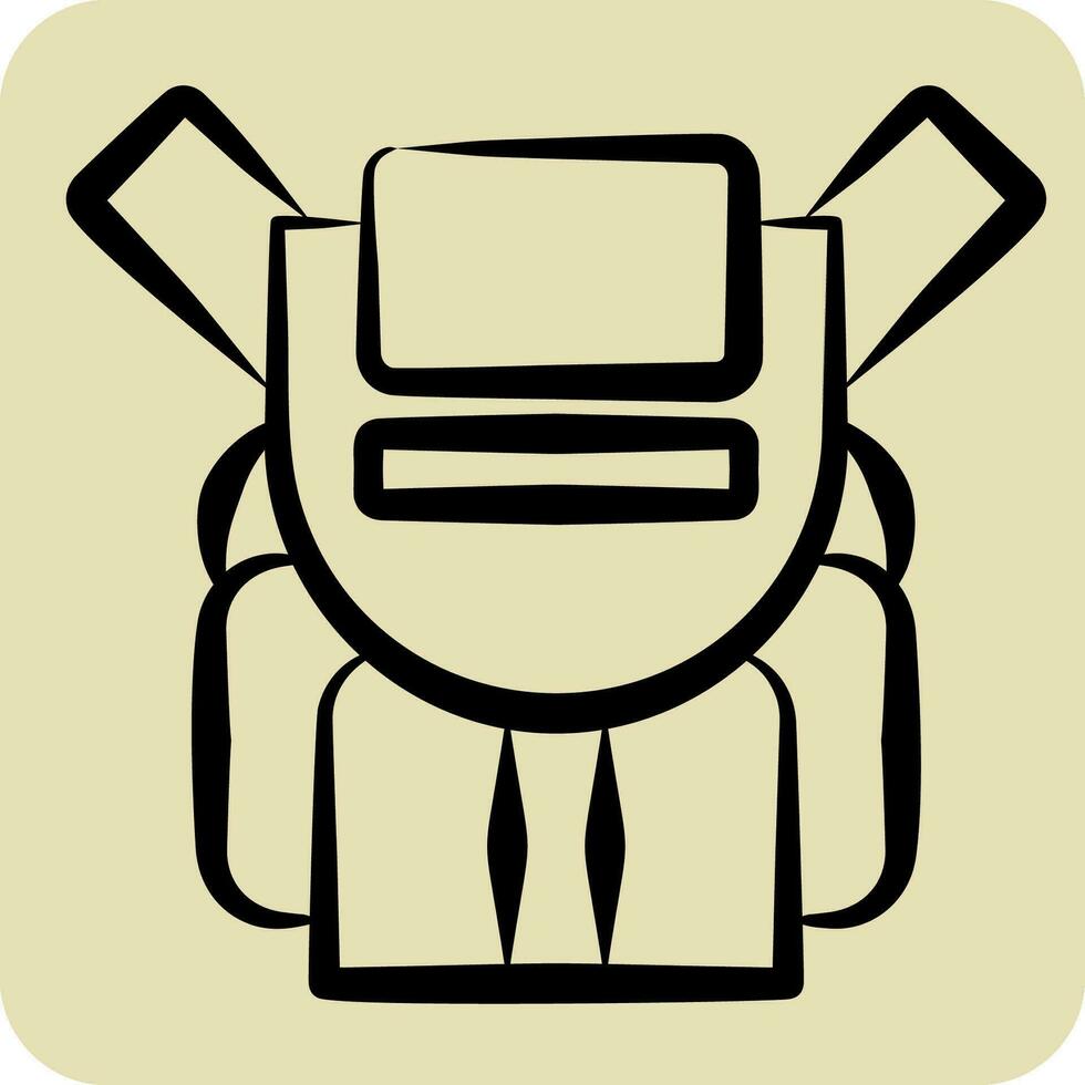 Symbol Rucksack. verbunden zu Backpacker Symbol. Hand gezeichnet Stil. einfach Design editierbar. einfach Illustration vektor