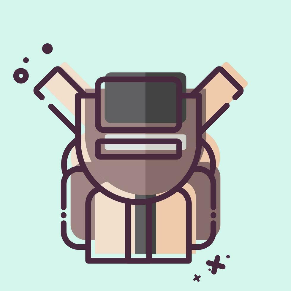 Symbol Rucksack. verbunden zu Backpacker Symbol. mb Stil. einfach Design editierbar. einfach Illustration vektor