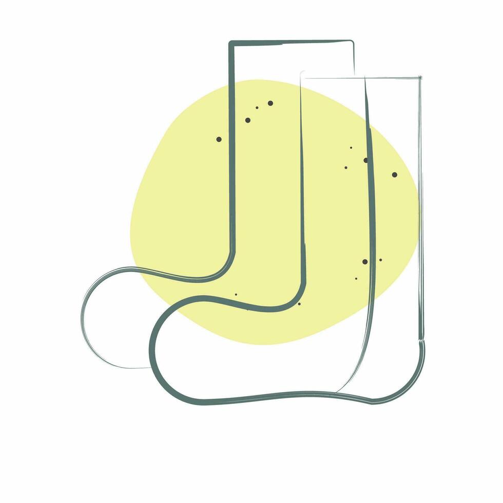 Symbol Wandern Socken. verbunden zu Backpacker Symbol. Farbe Stelle Stil. einfach Design editierbar. einfach Illustration vektor