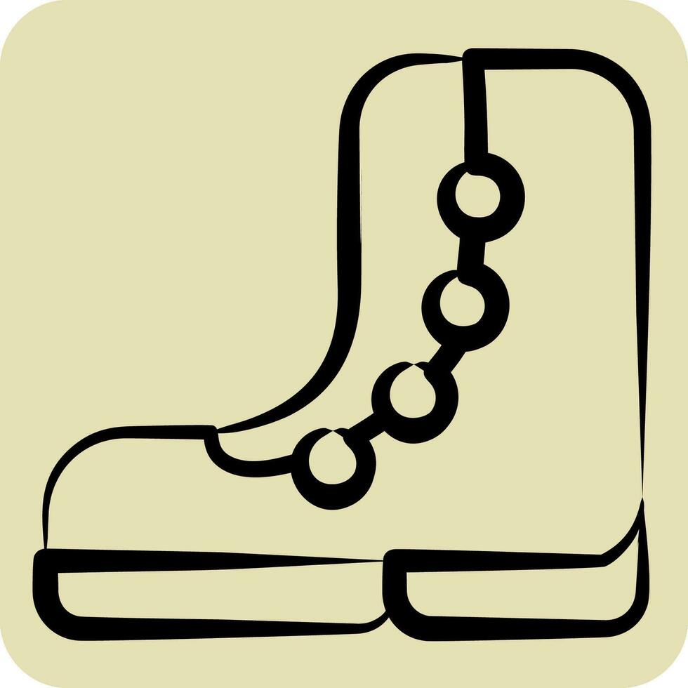 Symbol Wandern Stiefel. verbunden zu Backpacker Symbol. Hand gezeichnet Stil. einfach Design editierbar. einfach Illustration vektor