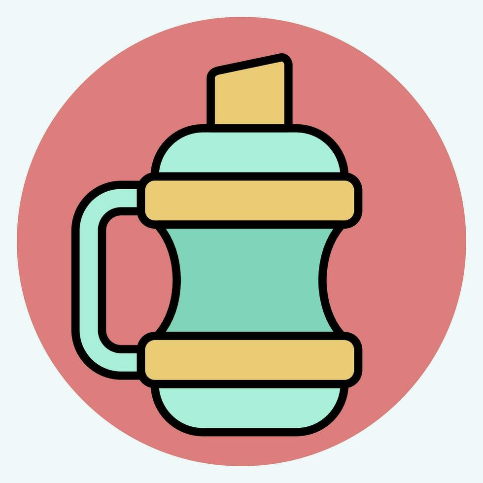 ikon vatten flaskor. relaterad till backpacker symbol. Färg para stil. enkel design redigerbar. enkel illustration vektor