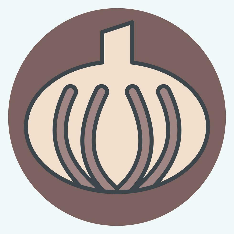 Symbol Zwiebel. verbunden zu Kräuter und Gewürze Symbol. Farbe Kamerad Stil. einfach Design editierbar. einfach Illustration vektor