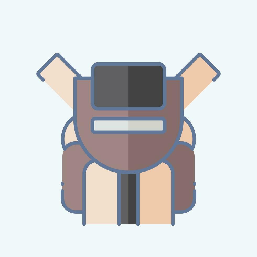 ikon ryggsäck. relaterad till backpacker symbol. klotter stil. enkel design redigerbar. enkel illustration vektor