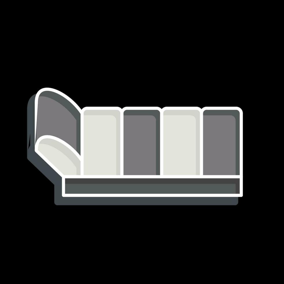 Symbol Schlafen Bett. verbunden zu Backpacker Symbol. glänzend Stil. einfach Design editierbar. einfach Illustration vektor