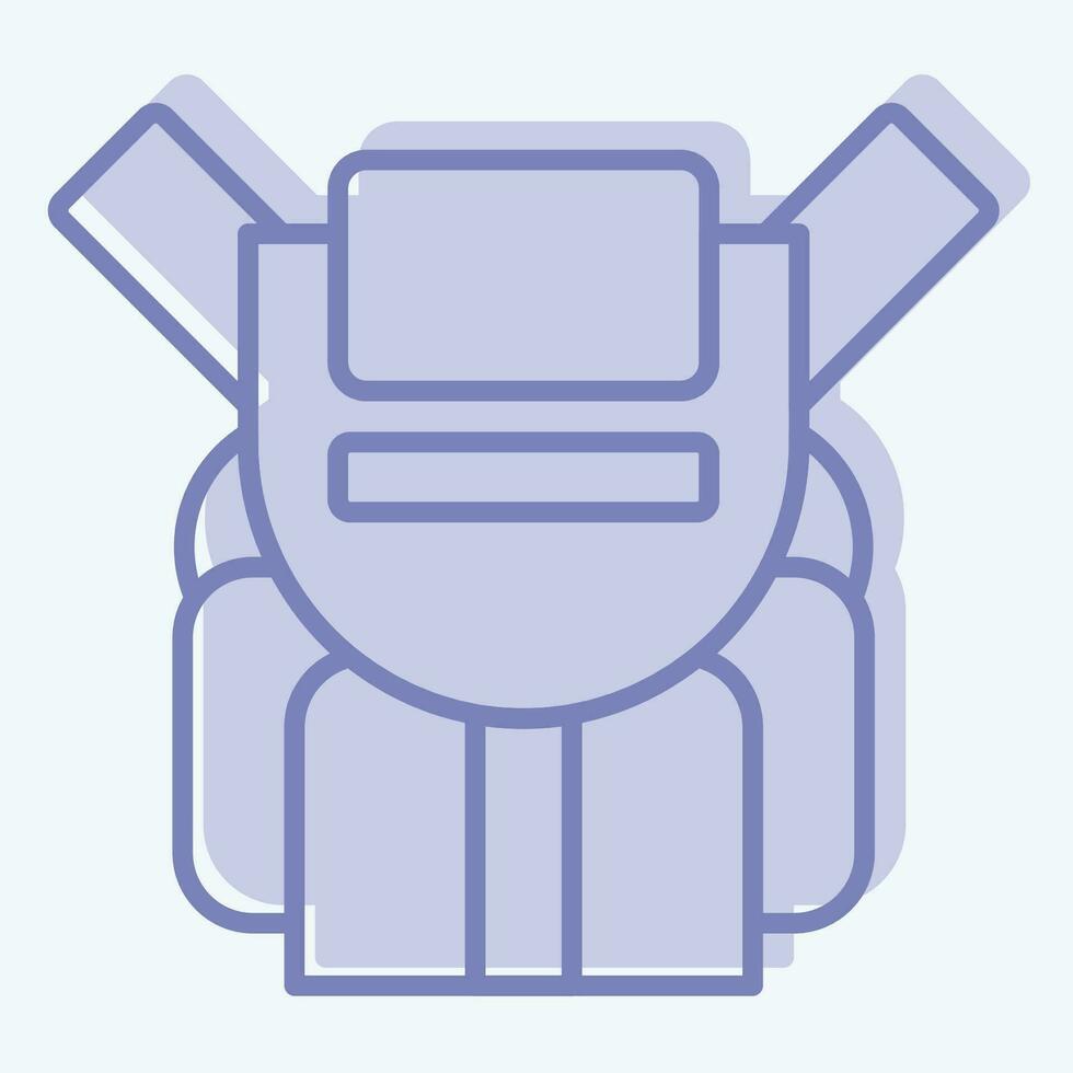 Symbol Rucksack. verbunden zu Backpacker Symbol. zwei Ton Stil. einfach Design editierbar. einfach Illustration vektor